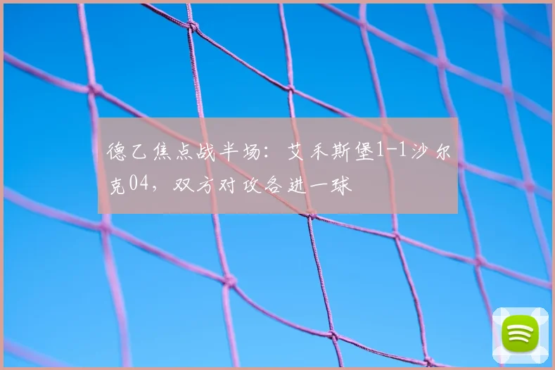 德乙焦点战半场：艾禾斯堡1-1沙尔克04，双方对攻各进一球